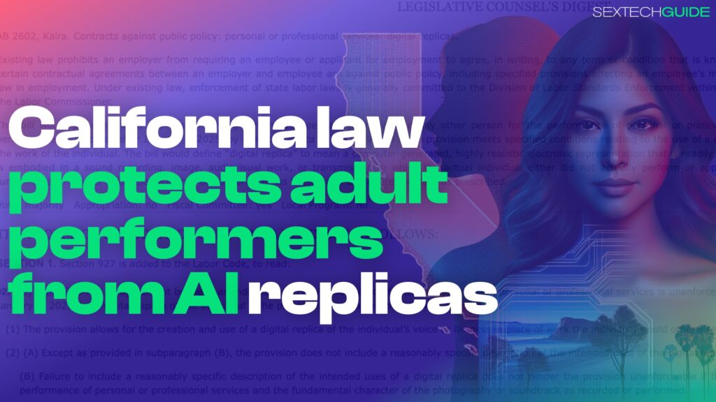California law protects adult performers from AI replicas.
