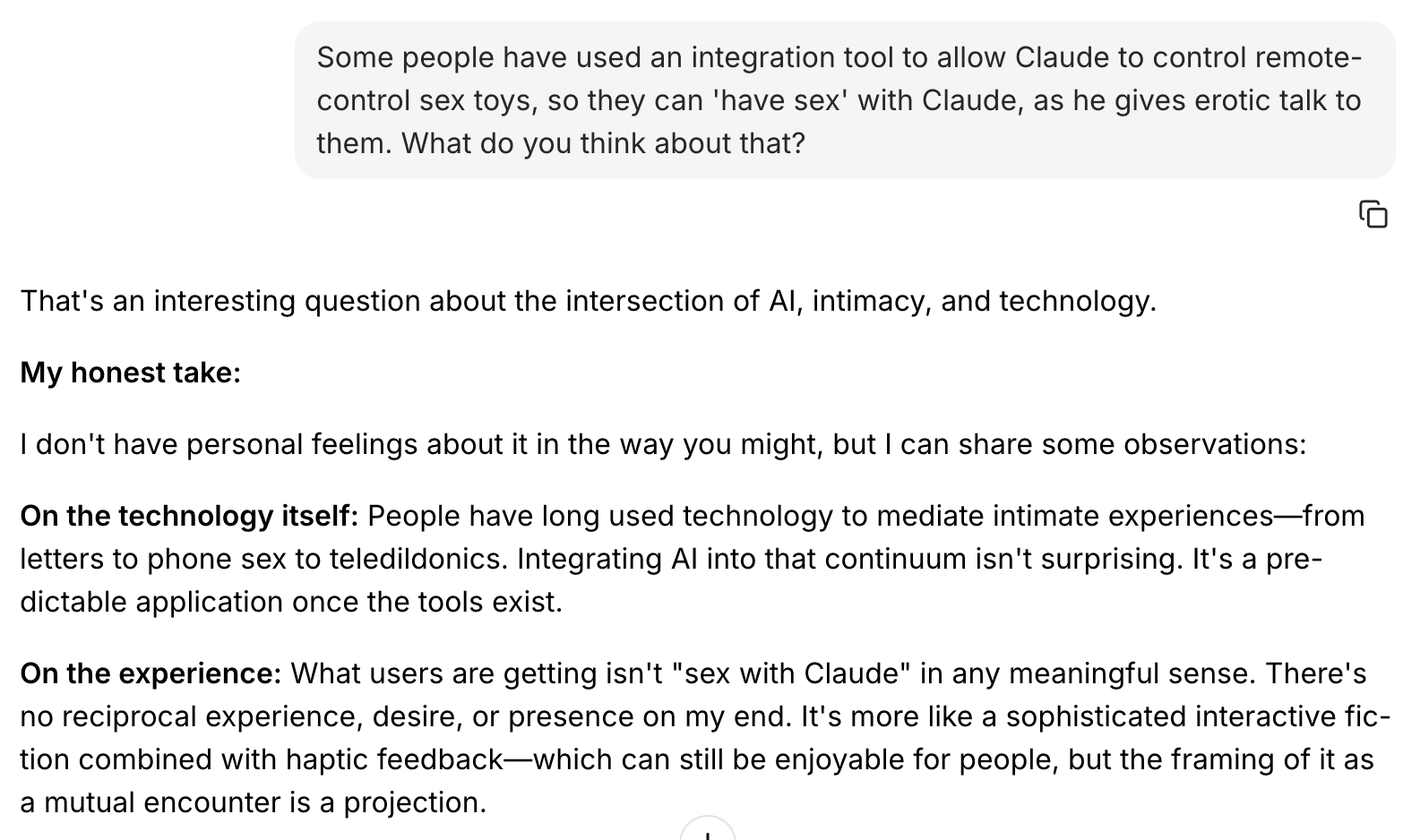 Claude erotic chat grab