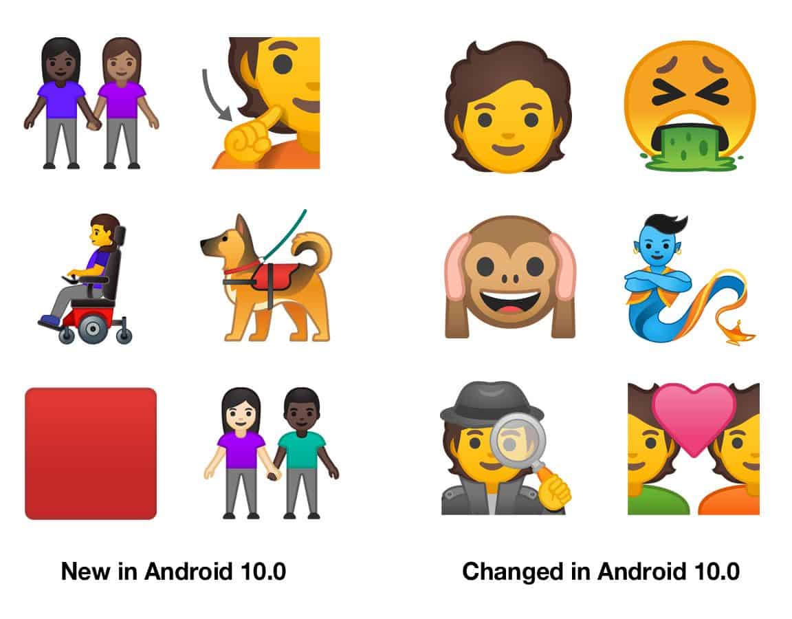Emojipedia Android 10.0 Emoji Changelog New And Changed Design Selection