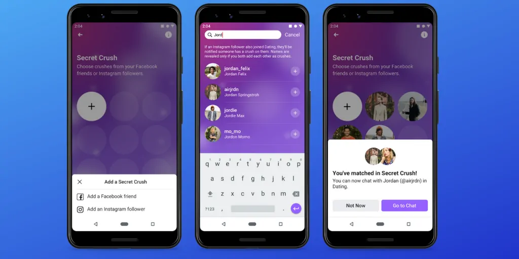Facebook Dating app Secret Crush