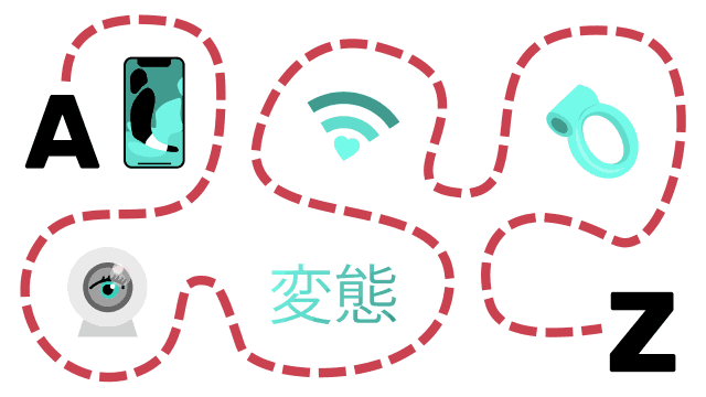 A diagram illustrating the intersection of sextech and connectivity, showing a phone, a tablet, and a wifi symbol.