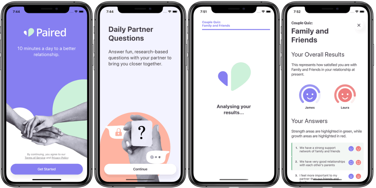 Paired App Onboarding and Couple Quiz