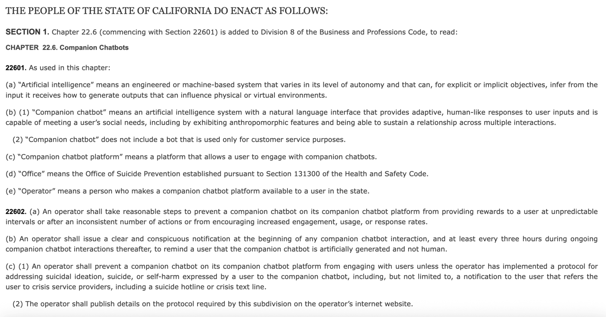 SB 243 Companion Chatbots bill scaled SB 243 Companion Chatbots bill scaled