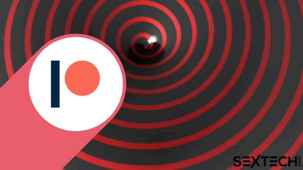 A black and red circle featuring the letter "p.