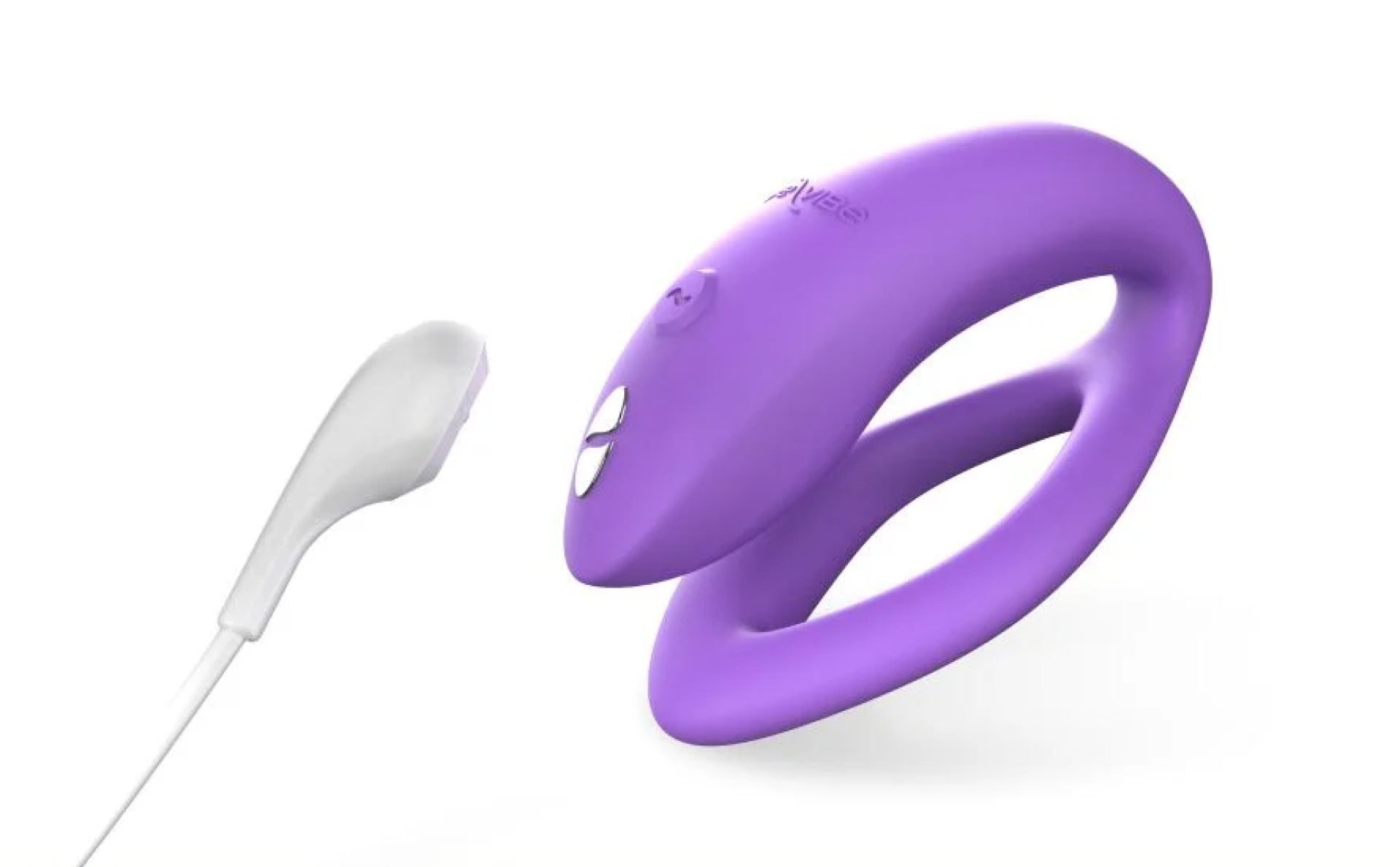 We-Vibe launches the Sync O: its first couples device with an ‘O’ section, featuring a purple vibrating toy and white earphone.