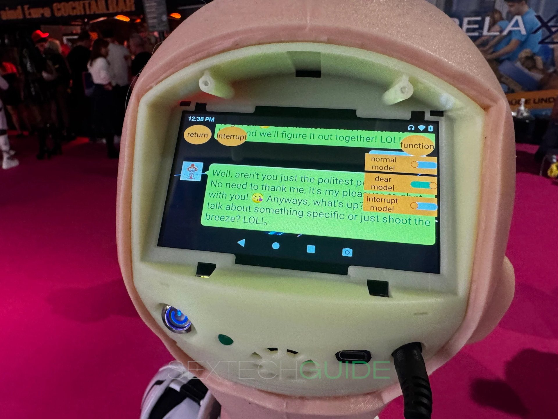 Tenar the Ridmii sex robots head at Venus Berlin 2025 pic by Jamie Fullerton