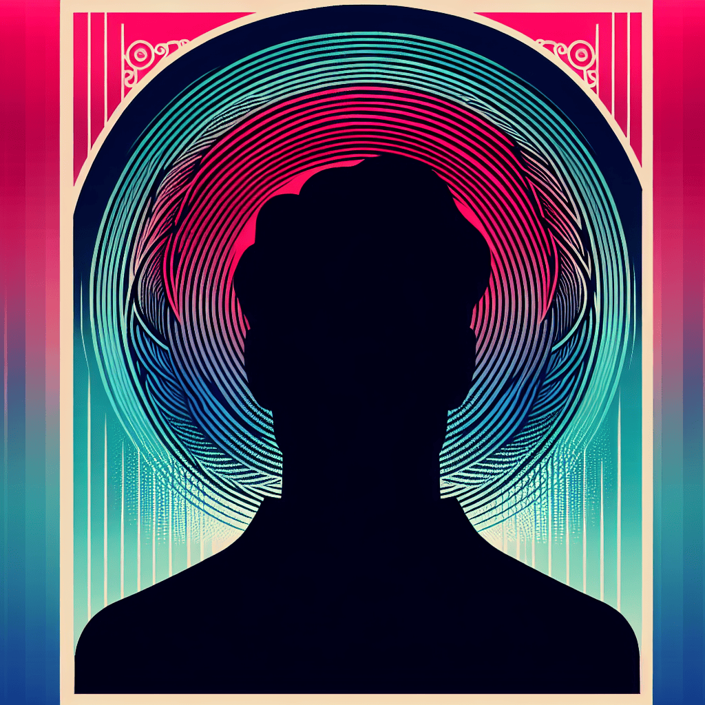 Silhouette of a person with vibrant neon digital art background, representing innovation and technology in the sextech industry.