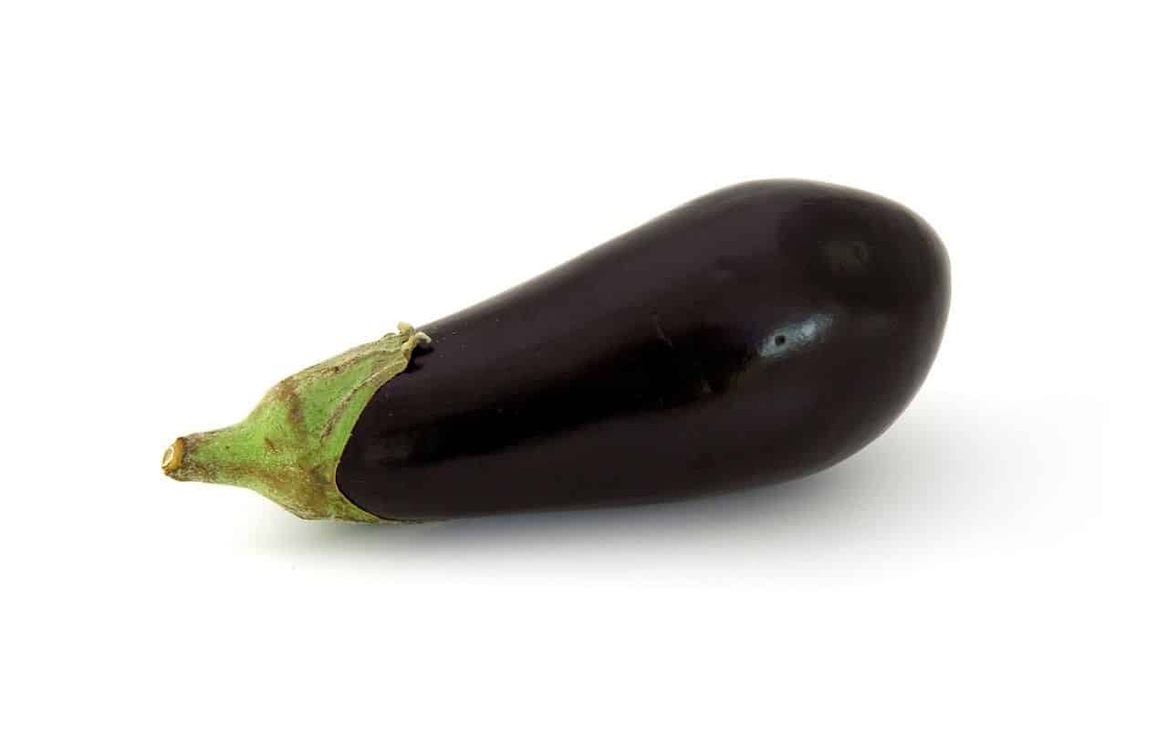 A controversial eggplant on a white background.
