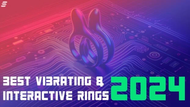 A vibrant digital graphic showcasing futuristic technology, highlighting the "best cock ring 2024".