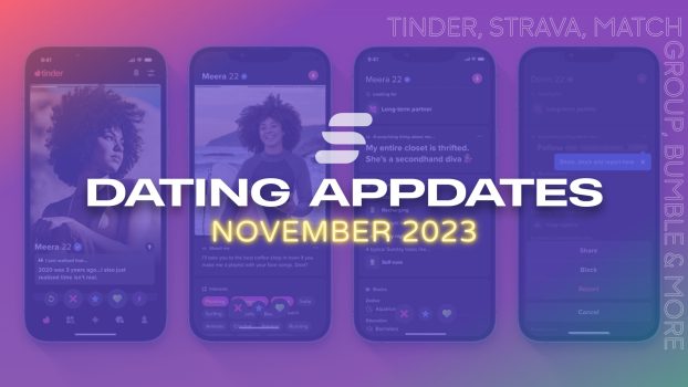 Tinder and Bumble dating app updates on November 23rd.