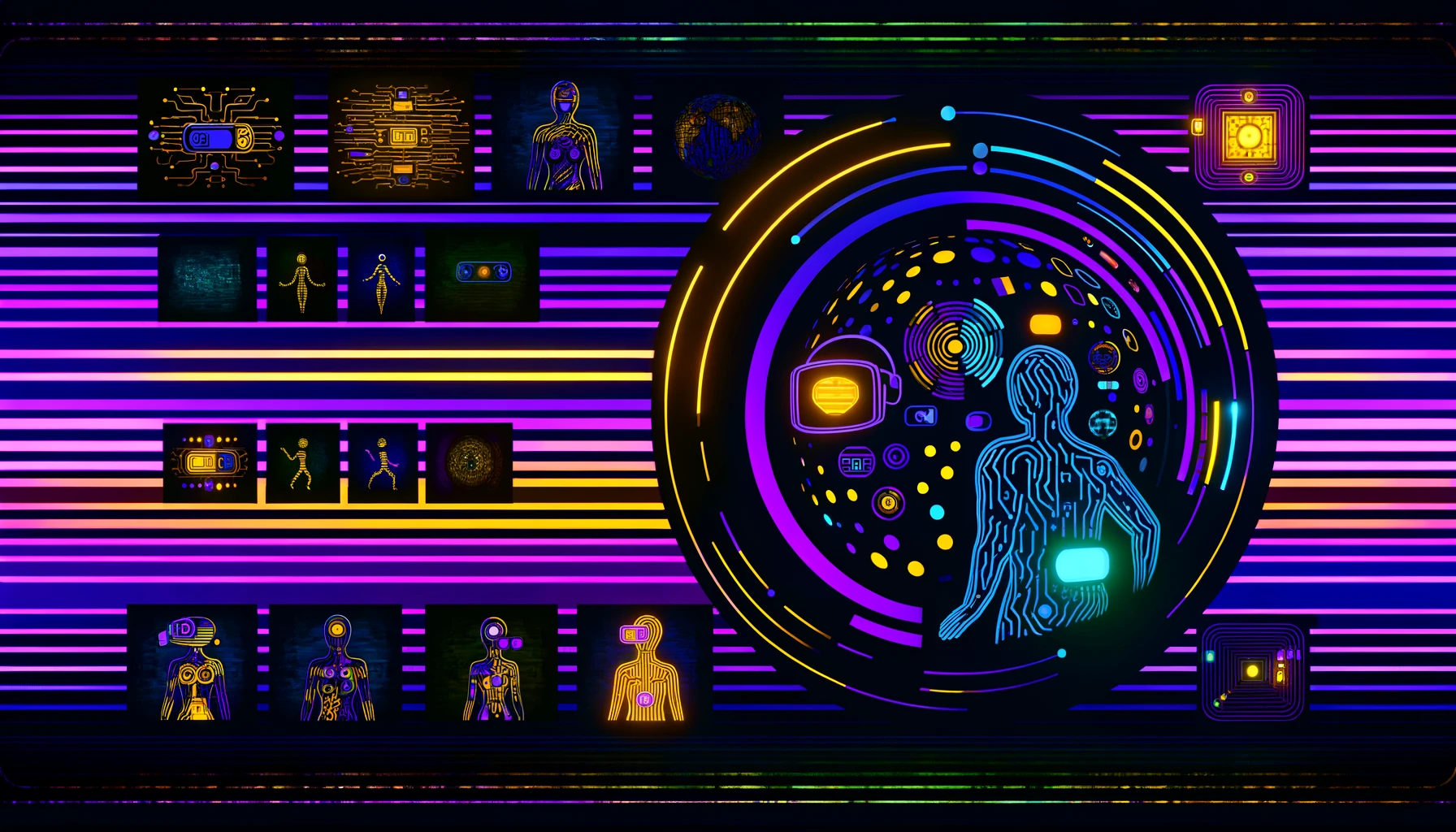 A neon-colored background with a man and a woman in it, challenging stigma.