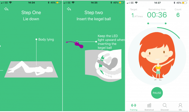 A woman and a girl are shown on an iPhone screen while using the Gvibe Gballs2.
