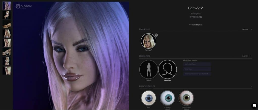 HarmonyX RealDoll Robotic Head