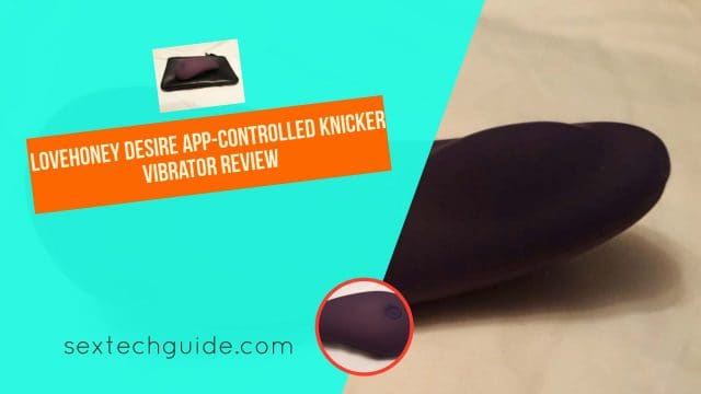 A Lovehoney App-Controlled Knicker Vibrator on a bed with the words longlife app controller and knieves review.