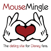 Logo of MouseMingle, a dating platform for Disney fans, featuring two hands forming a heart shape with a mouse silhouette, highlighting its focus on Disney-themed connections.