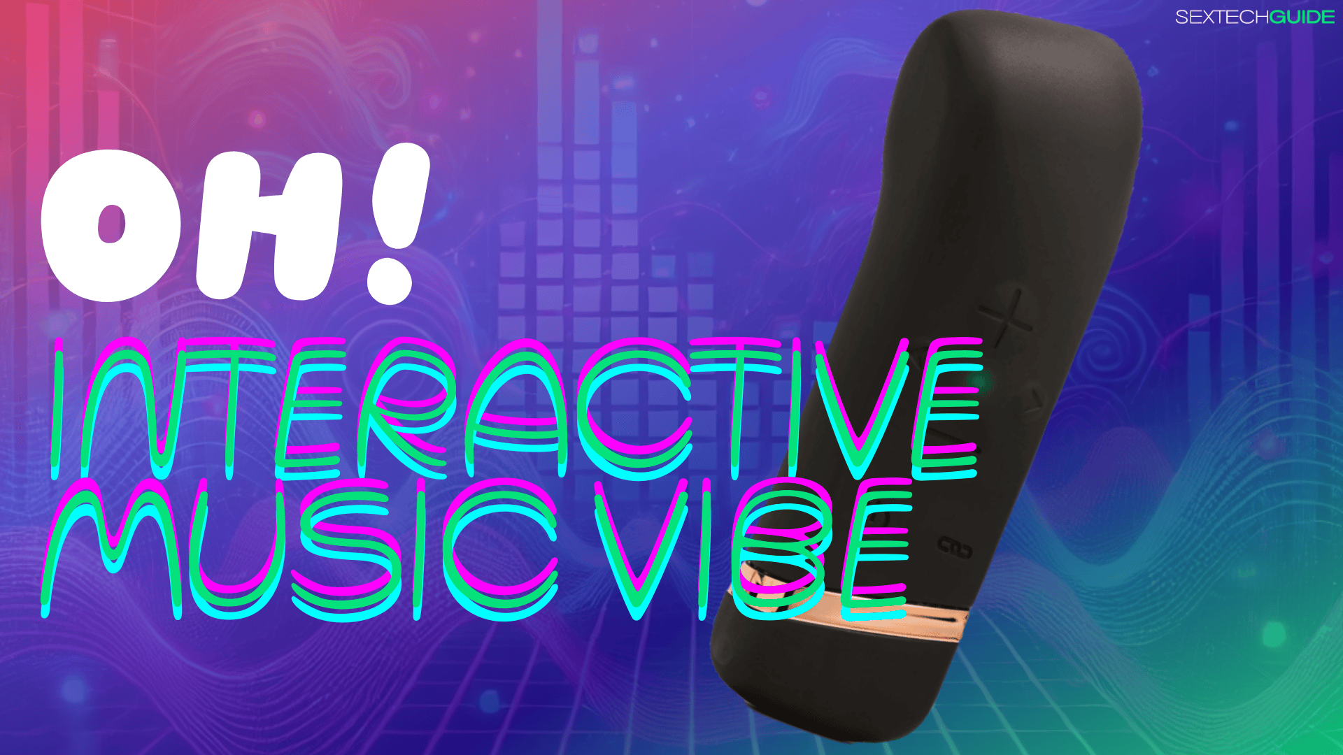 oh vibrator Toy sextech, interactive music vibe, wireless vibrator, innovative adult pleasure device, immersive sensual experience, cutting-edge sextech gadget, customizable vibration patterns, Bluetooth enabled vibrator, modern erotica innovation, pleasure technology, SEXTECHGUIDE review, adult toy for couples.
