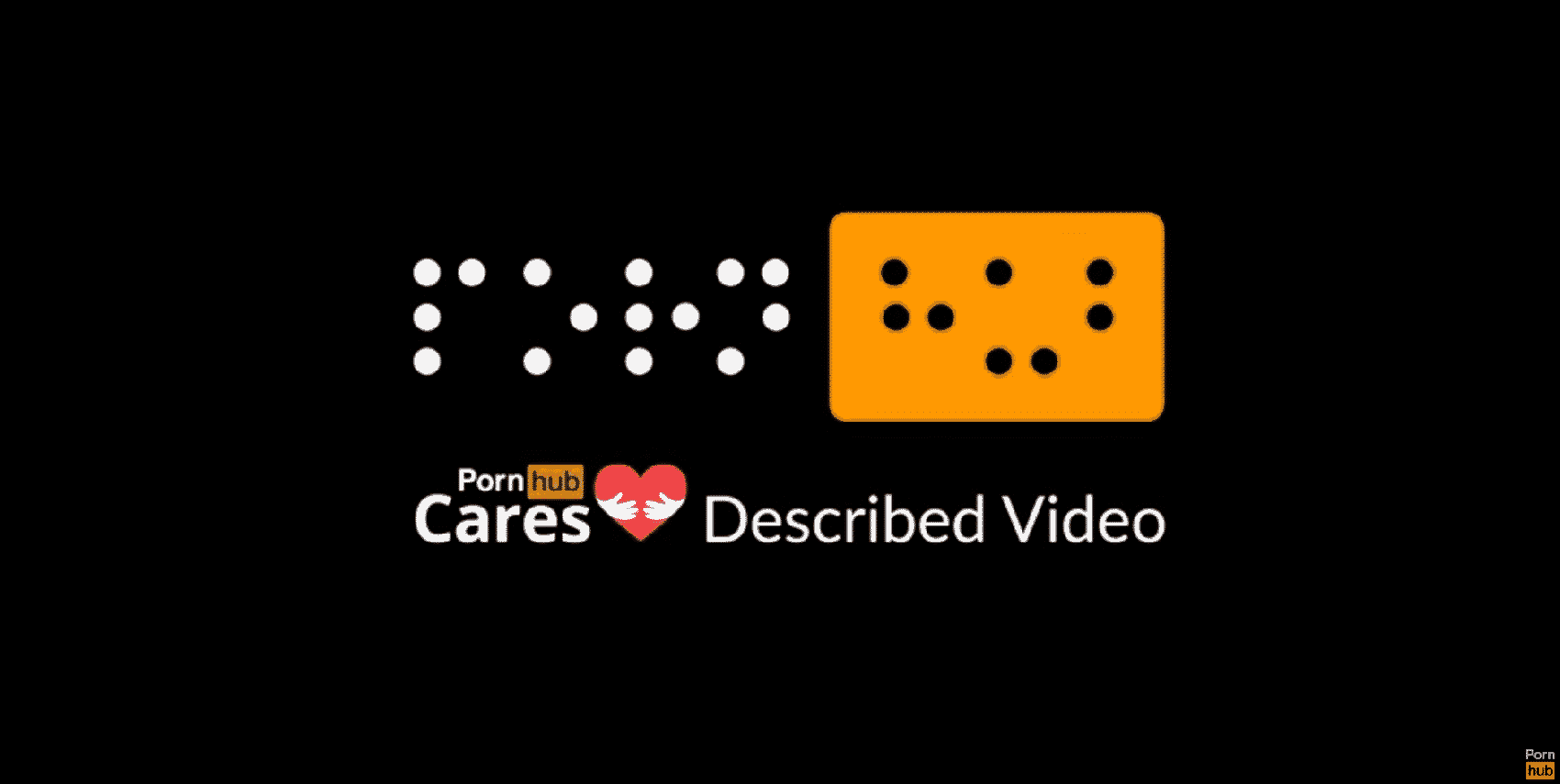 The logo for Pornhub's narrated videos for visually impaired.