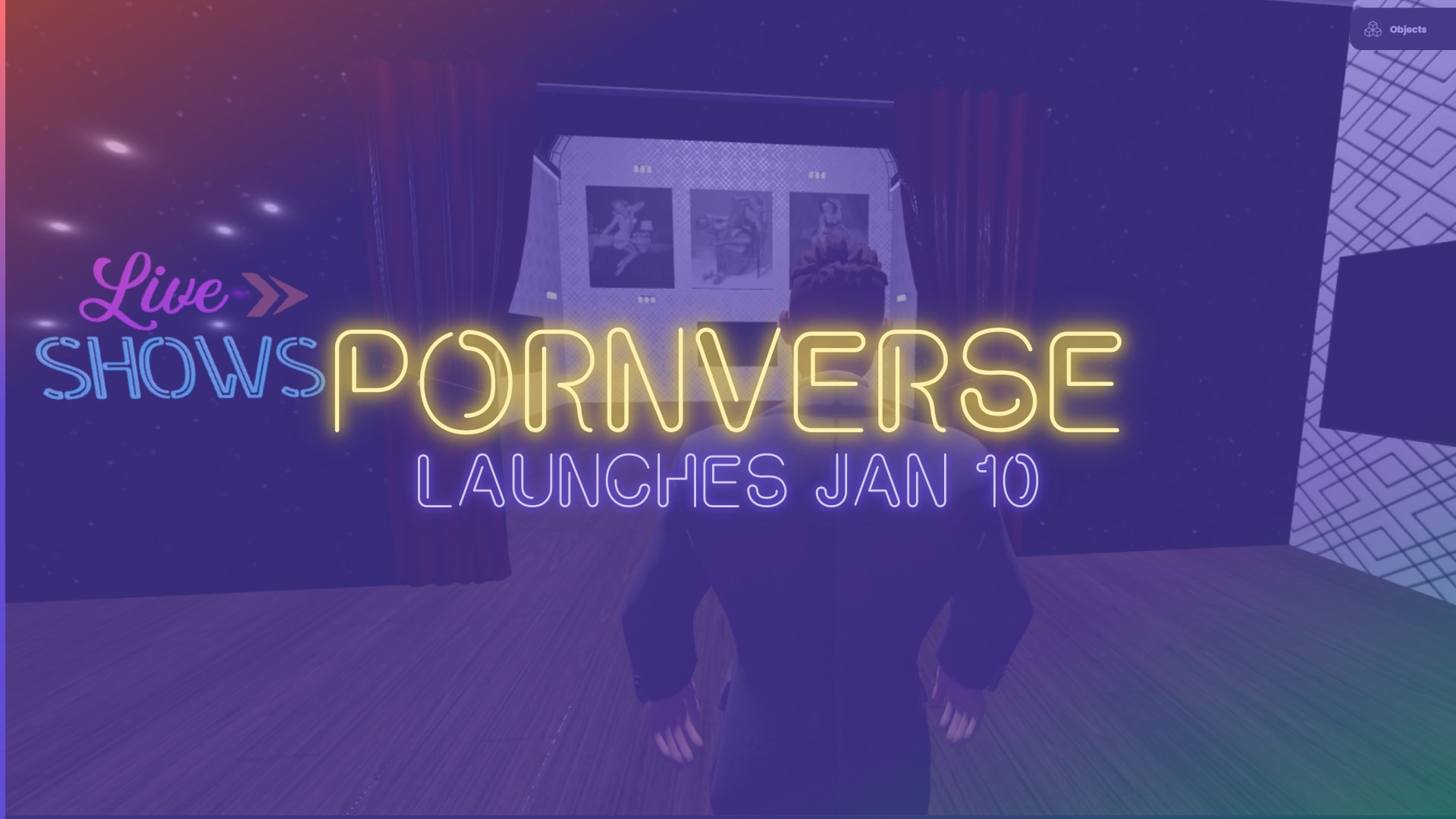 The explicit metaverse, Pornverse, is set to launch on January 10th with live shows.