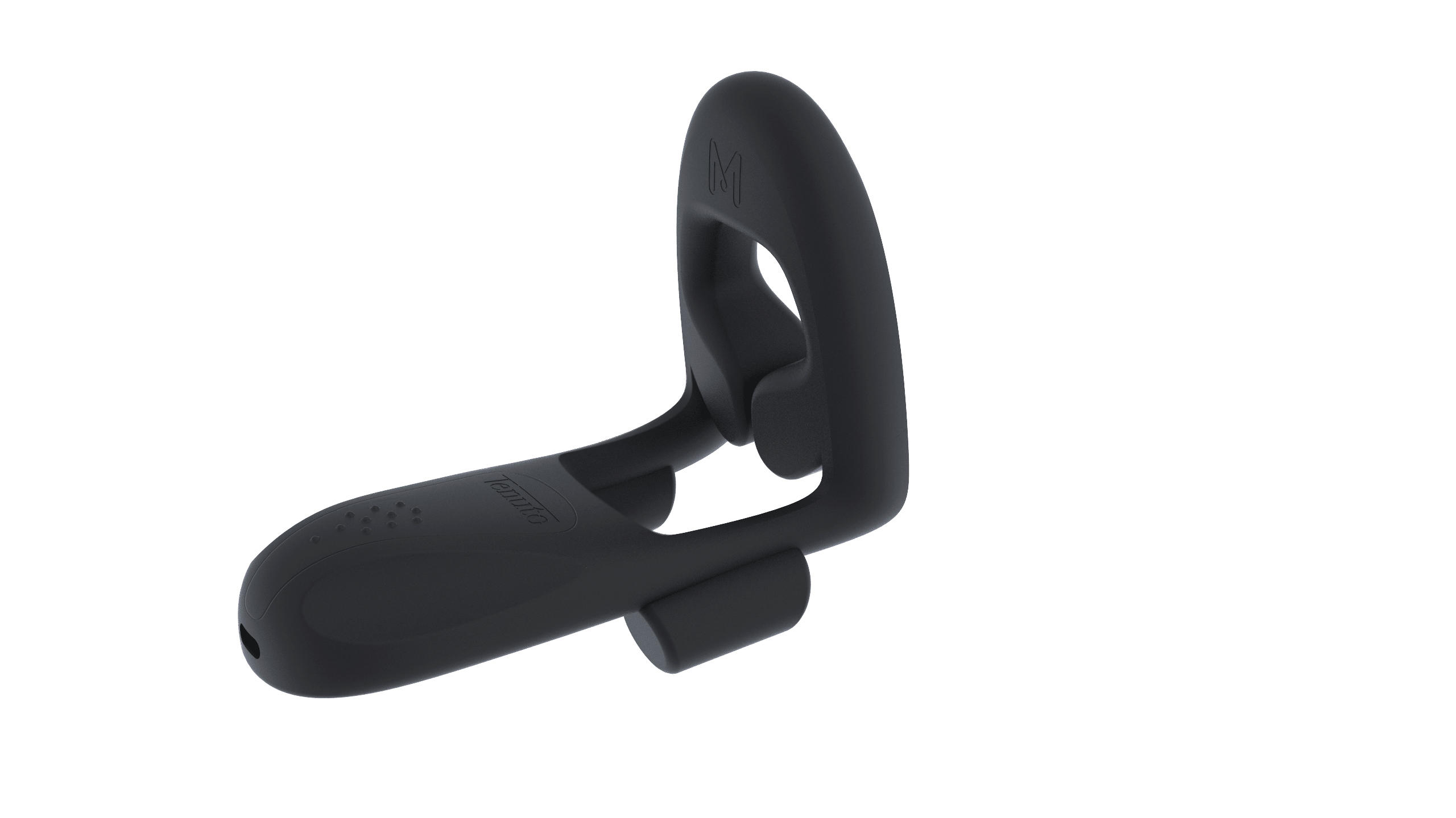 A black MysteryVibe Tenuto holder with a handle on it.