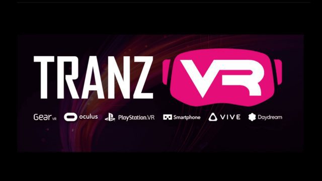 Tranz VR logo presented on a sleek black background, representing the renowned WankzVR trans porn site.