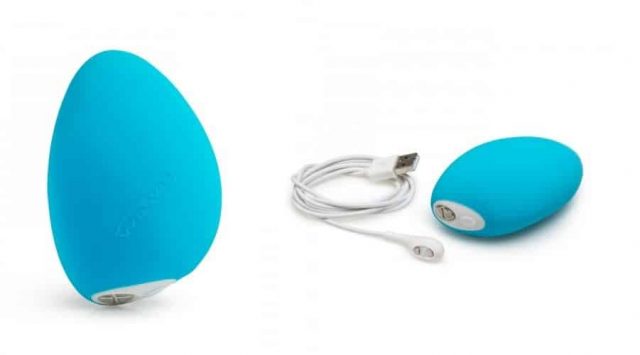 A blue mini vibrator with a cord attached to it now available for pre-order.